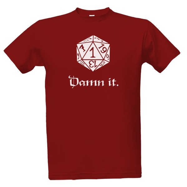 T-shirt DnD Dice - Damn it. (white)